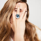 Ring with sky-blue crystal